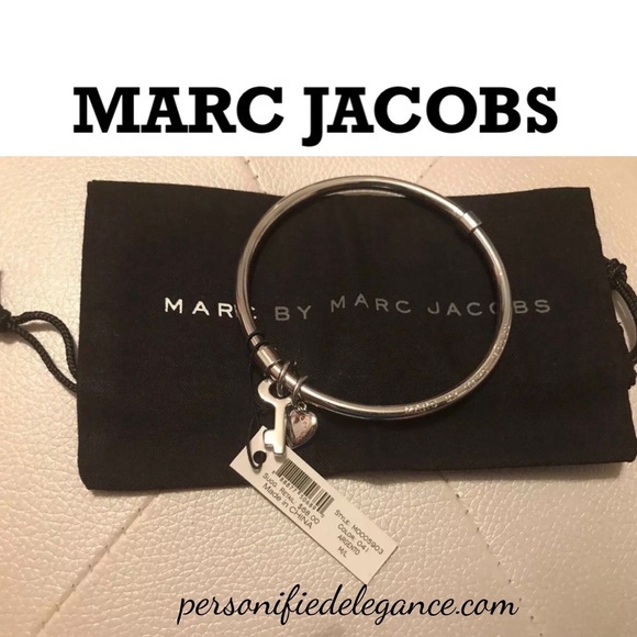 Marc By Marc Jacobs Jewelry - Marc Jacobs Sliver Heart Key Charm Bangle Bracelet